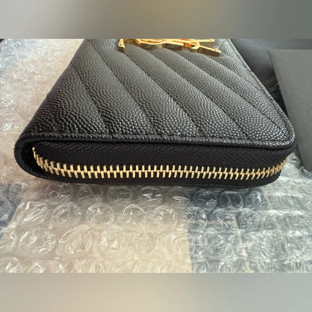 Yves Saint Laurent Cassandre Matelasse Zip Around Quilted Wallet - Picture 7 of 12